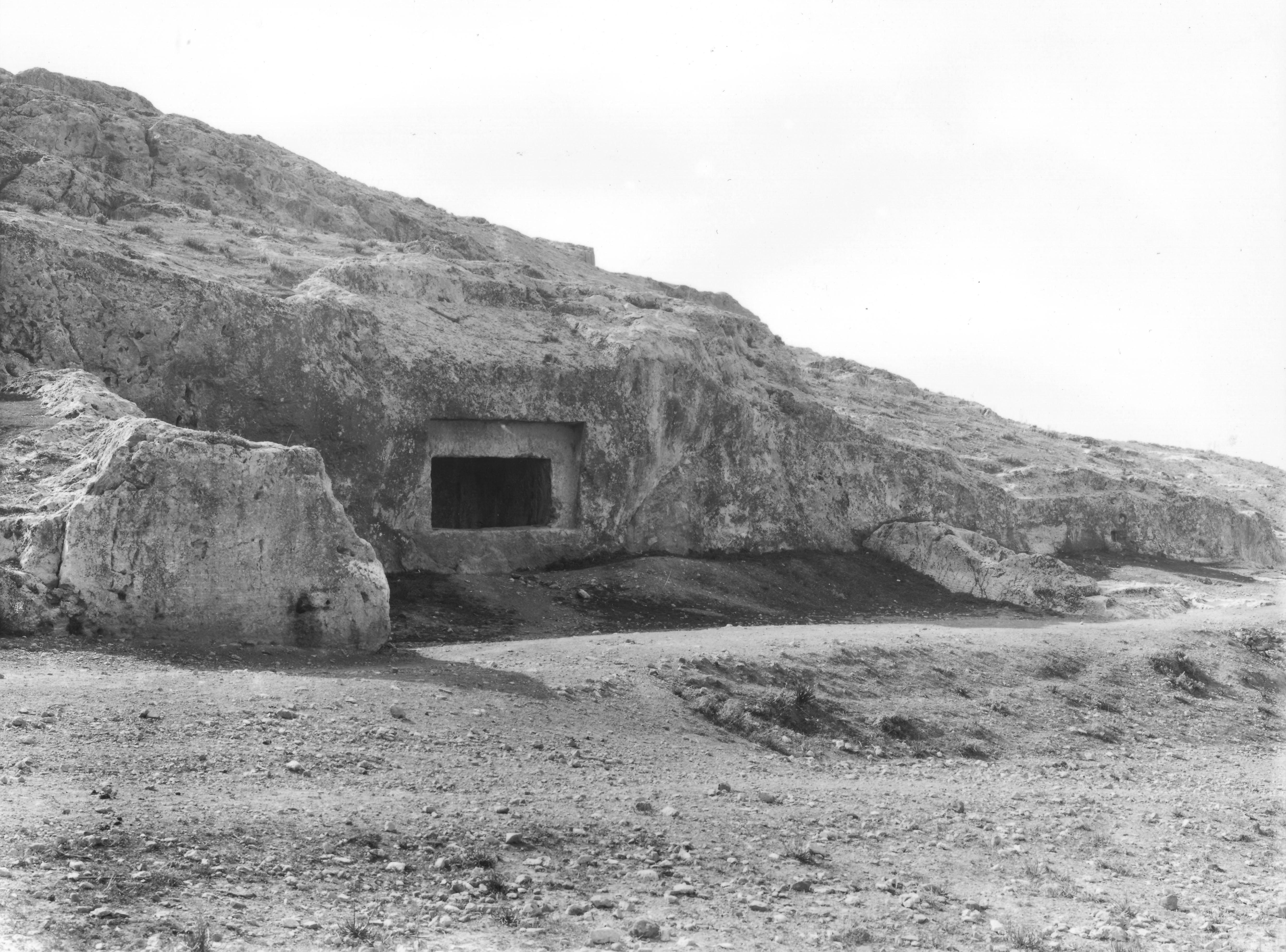 The so-called "Tombs of Kimon"; whatever was saved from the relentless quarrying (Nicholson Museum, Professor W.J. Woodhouse Collection).