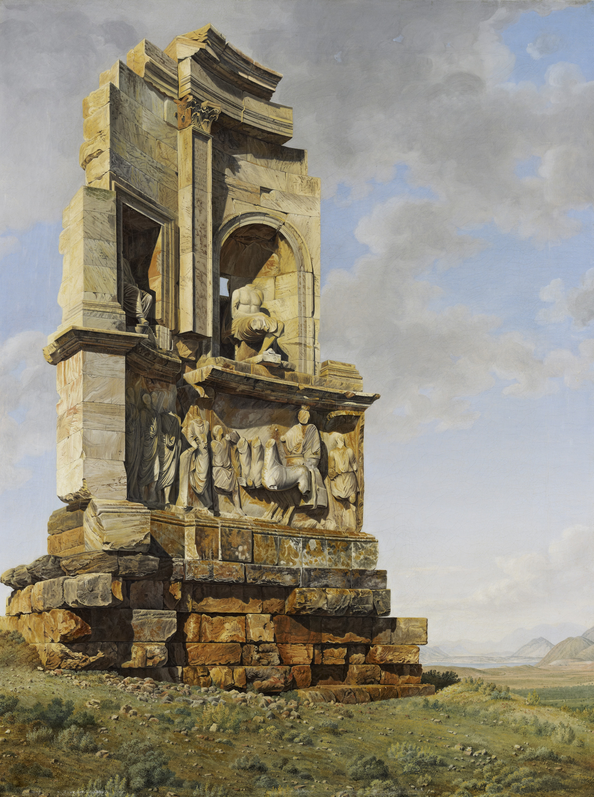 The Monument of Philoppapos was allegedly built on the same spot where the poet Moussaios was buried (Pausanias 1.25.8) (National Galleries Scotland).