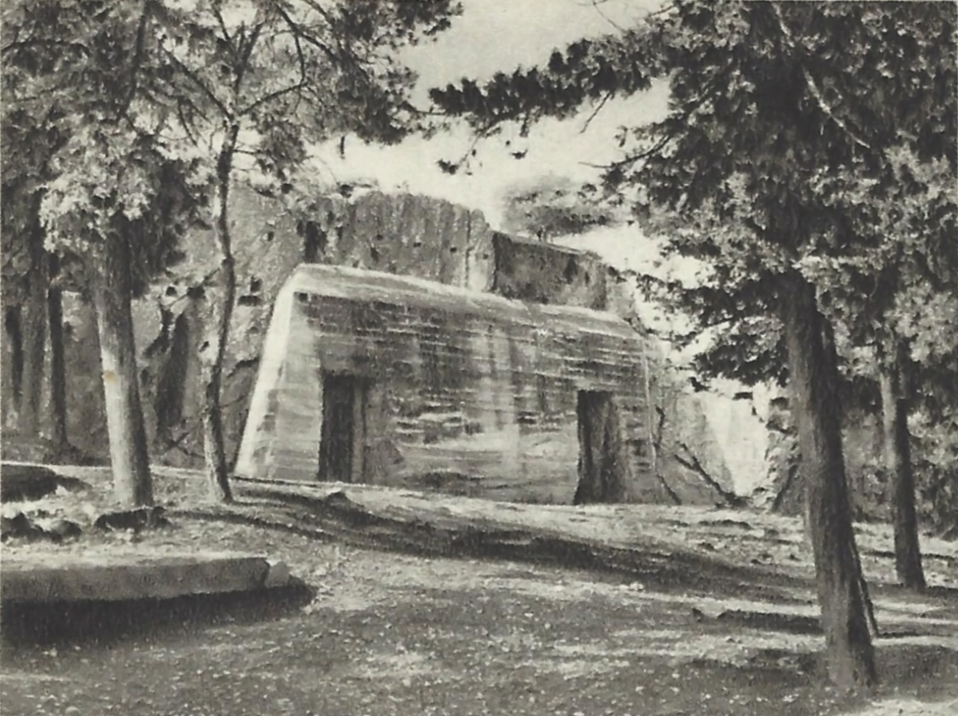 During World War II, the so-called "Prison of Socrates" is further supported by reinforced concrete and becomes a hideout for antiquities (Atlantis - M. Pechlivanidis & CO publications).