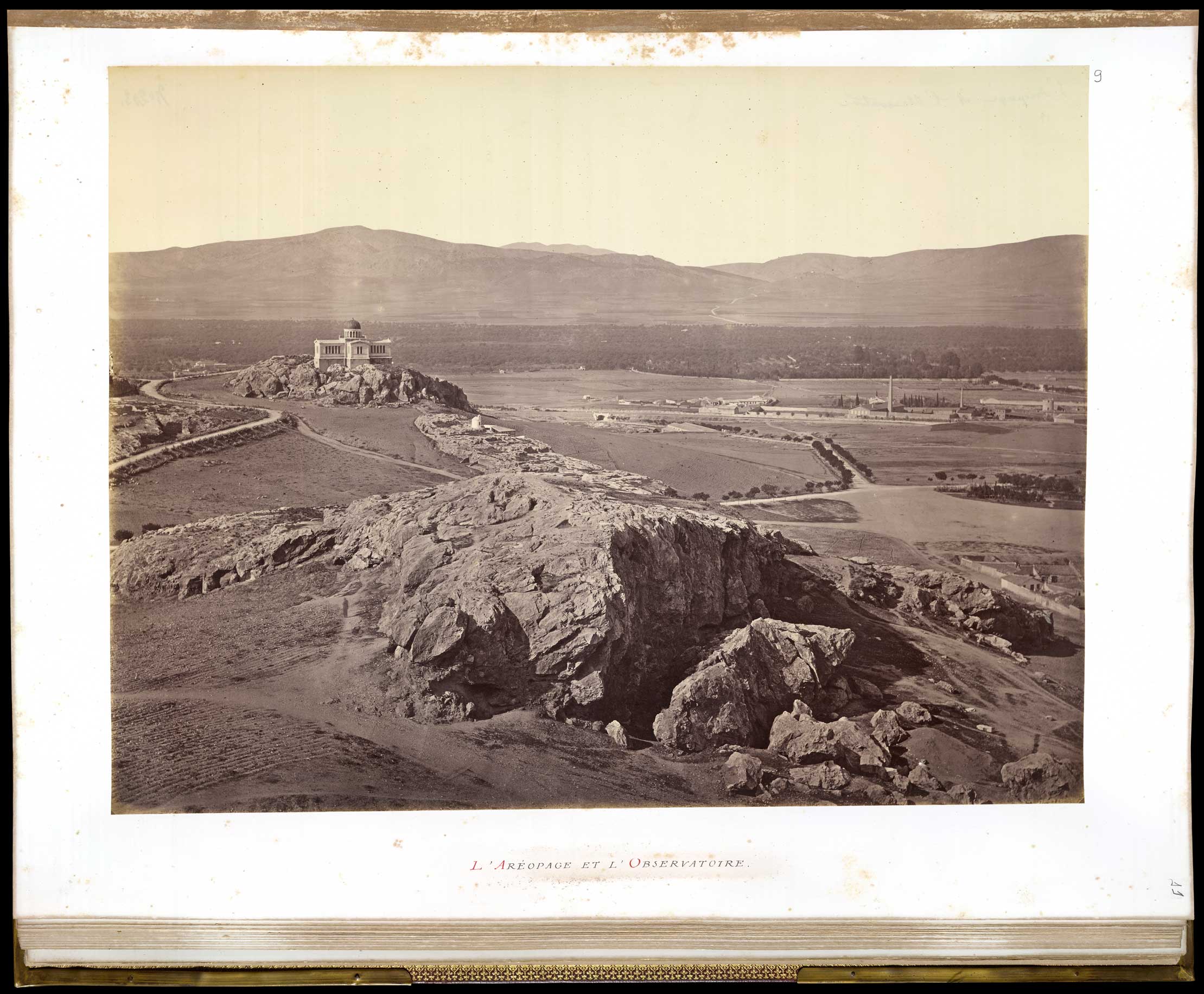 To the front, the Areopagus followed by the Archaic shrine of Zeus, along with the little church of Agia Marina and the Observatory to the far back (The Brazilian National Library [BN]).